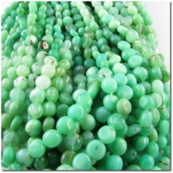 Chrysoprase varigated coin gemstone beads (N) 5mm