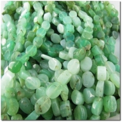 Chrysoprase varigated oval gemstone beads (N) 7 to 8mm