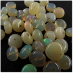1 Ethiopian Opal rondelle gemstone bead no fire (N) 5.1 to 5.9mm