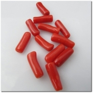 1 Mediterranean Red Coral tube gemstone beads (N) 12 to 14mm