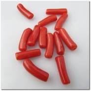 1 Mediterranean Red Coral tube gemstone beads (N) 14 to 16mm