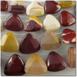 Mookaite faceted triangle gemstone beads (N) 12mm