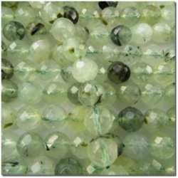 Prehnite faceted round gemstone beads (N) 8mm
