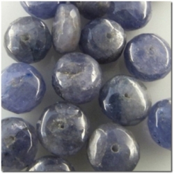 1 Tanzanite faceted hand cut rondelle gemstone beads (D) 6.8 to 7.3mm