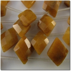 Orange jade serpentine faceted diamond briolette gemstone beads (D) 13mm CLOSE OUT!