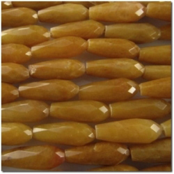 Orange jade serpentine faceted long drop gemstone beads (D) 16mm CLOSE OUT!