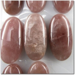 1 Pink Fancy Jasper oval gemstone cabochon (N) 30mm