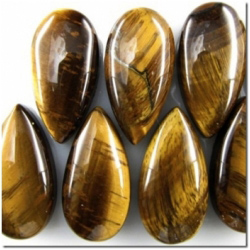 1 Tiger Eye drop gemstone cabochon (N) 30mm