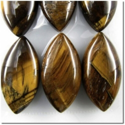 1 Tiger Eye marquise gemstone cabochon (N) 30mm