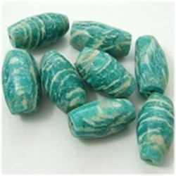 1 Amazonite Russian hand rolled tube 21 to 22mm gemstone bead (N)