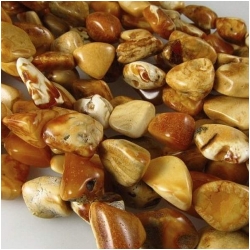 Amber graduated nugget 7 to 16mm gemstone beads (N)