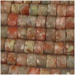 Autumn Jasper A heishi drum 4mm gemstone beads(N) CLOSE OUT!
