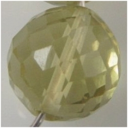 1 Lemon Quartz A faceted round 8.5 to 8.9mm gemstone bead (H)