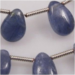 19 Tanzanite drop briolette gemstone beads 8 to 12 mm (H)