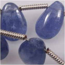20 Tanzanite drop briolette gemstone beads 9 to 12 mm (H)