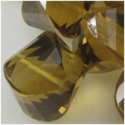 1 Cognac Quartz faceted twist fancy cut briolette 8 to 9.4mm gemstone bead (N)