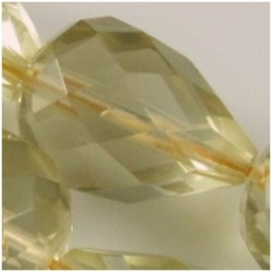 1 Lemon Quartz faceted tear drop 18mm gemstone bead (H)