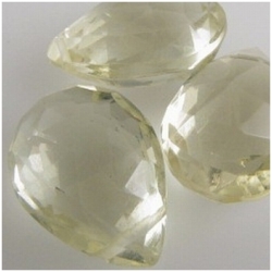 1 Lemon Quartz faceted drop briolette bead 14mm gemstone bead (H)