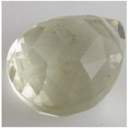 1 Lemon Quartz faceted drop briolette bead 14mm gemstone bead (H)