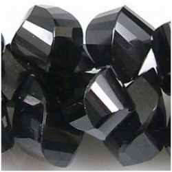 1 Spinel black A faceted twist briolette gemstone bead 10mm (N)