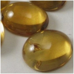 1 Citrine oval cabochon 11mm gemstone bead (H)