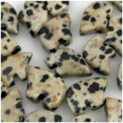 10 Dalmatian Jasper bear fetish 12mm gemstone beads (N)