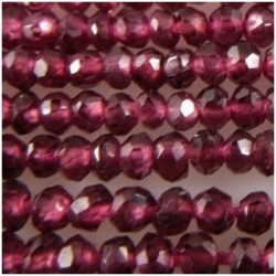 Garnet faceted rondelle 3mm gemstone beads (D)