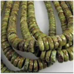 Australian Gaspeite graduated disc rondelle 4 to 7mm gemstone beads (S)