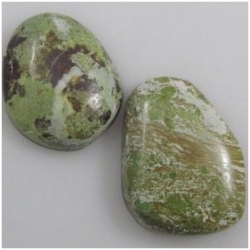 2 Gaspeite cabochon 21 and 24mm gemstone (N)
