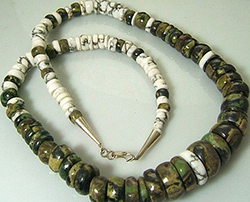 Multistone graduated rondelle hand rolled Necklace