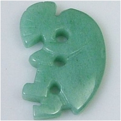 1 Aventurine green kokopelli 40mm gemstone bead pendant (N)