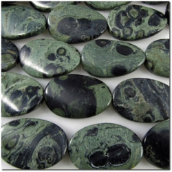 Kambaba Jasper twist oval 29mm pendant gemstone beads (N)