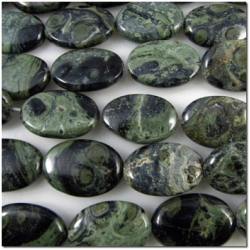 Kambaba Jasper oval 21mm gemstone beads (N)