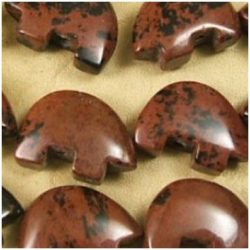 1 Mahogany Obsidian bear fetish 18mm gemstone bead (N)