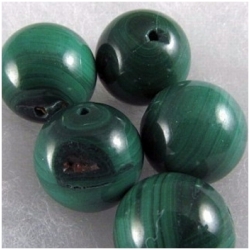 1 Malachite round bead 14mm gemstone bead (N)