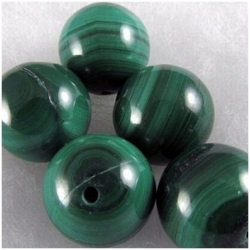1 Malachite round bead 14mm gemstone bead (N)
