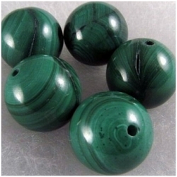 1 Malachite round bead 14mm gemstone bead (N)