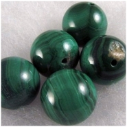 1 Malachite round bead 14mm gemstone bead (N)