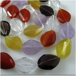 Multistone faceted drop 14mm gemstone bead (H)