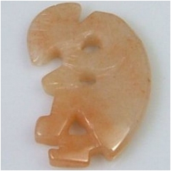 1 Aventurine Orange kokopelli 40mm gemstone bead pendant (N)