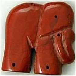 1 Red Jasper elephant fetish pendant 28mm gemstone bead (N)