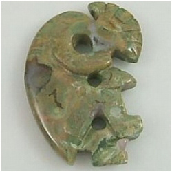 1 Rain Forest Jasper kokopelli fetish pendant 40mm gemstone bead (N)