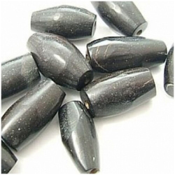 1 Russian Jet hand rolled tube 16 to 21mm gemstone big hole bead (N)