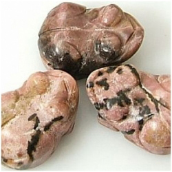 1 Rhodonite frog fetish pendant 21mm gemstone bead (S) CLOSE OUT!