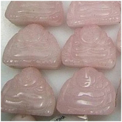 1 Rose Quartz Buddha pendant gemstone 20 to 24mm bead (D)