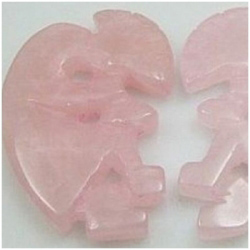 1 Rose Quartz kokopelli fetish pendant 40mm gemstone bead (D)