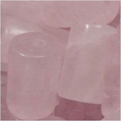 10 Rose Quartz big hole tube 12mm gemstone beads (D)
