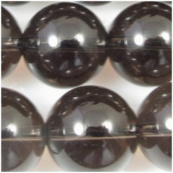 Smoky Quartz round 15mm gemstone beads (H)