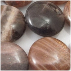 10 Sunstone coin 20mm gemstone bead pendant (N)