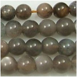 Sunstone gray round 7 to 7.5mm gemstone bead (N)